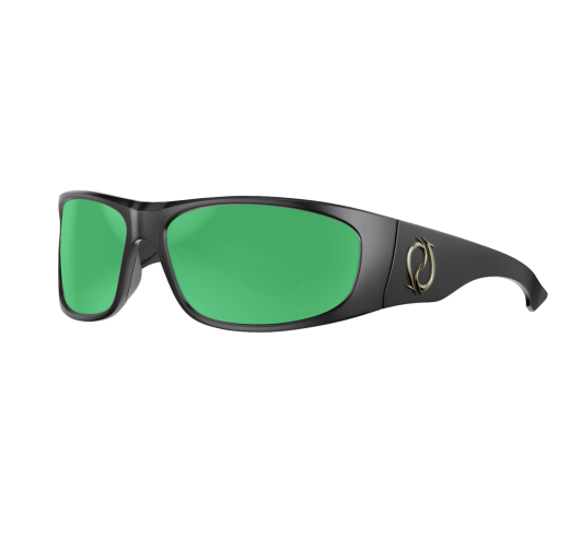 RECON Laguna Matte Black/Green Mirror Amber Polycarbonate UV