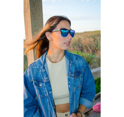 Surfside Ombre Blue Blue Mirror TAC Polarized Unisex Sunglasses
