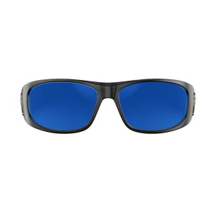 Laguna Matte Black/Blue Mirror Grey Glass UV Polarized Unisex Fishing Sunglasses