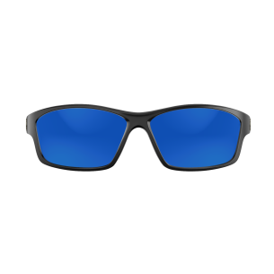 Sabine Matte Black/Blue Mirror Grey Glass UV Polarized Unisex Fishing Sunglasses