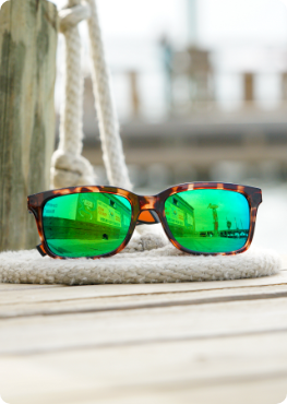 Laguna Matte Black/Green Mirror Amber Glass UV Polarized Unisex Fishing  Sunglasses